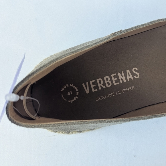 Verbenas Espadrilles Carmen Suede Leather Closed Toe Stone EU41 (9.5/10) NWT - Picture 13 of 16